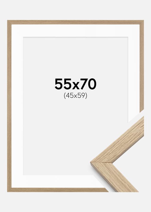 Cadre Stilren Chêne 55x70 cm - Passe-partout Blanc 46x60 cm