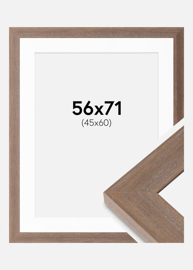 Cadre Juno Gris 56x71 cm - Passe-partout Blanc 46x61 cm