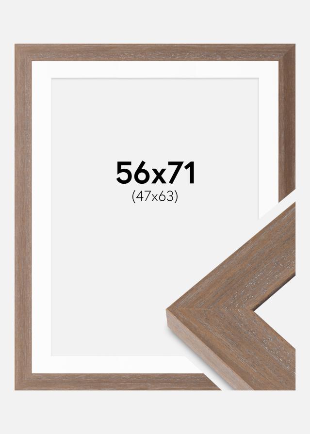 Cadre Juno Gris 56x71 cm - Passe-partout Blanc 48x64 cm