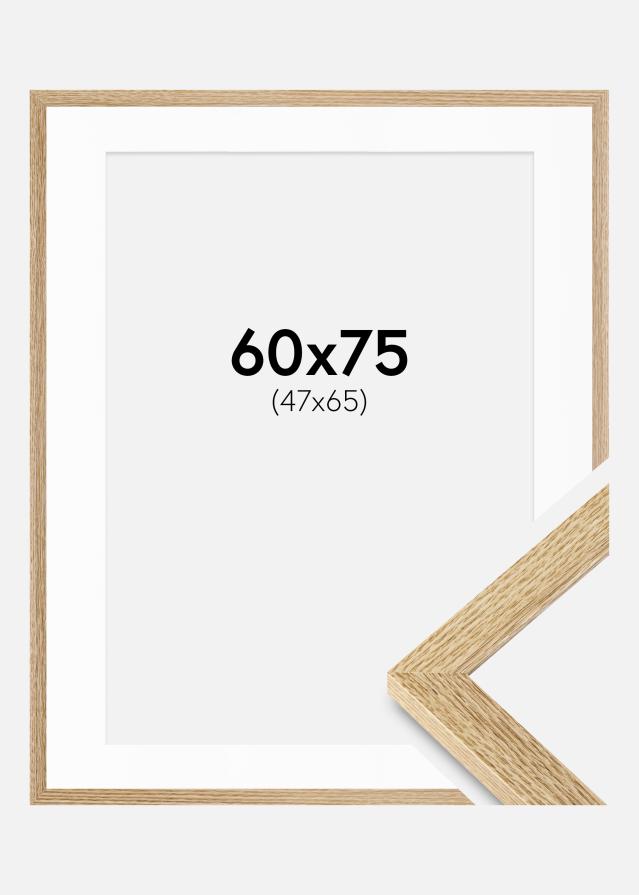 Cadre Selection Chêne massi f 60x75 cm - Passe-partout Blanc 48x66 cm
