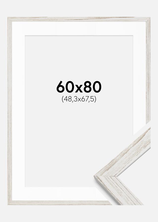 Cadre Stilren Vintage blanc 60x80 cm - Passe-partout Blanc 49,3x68,5 cm