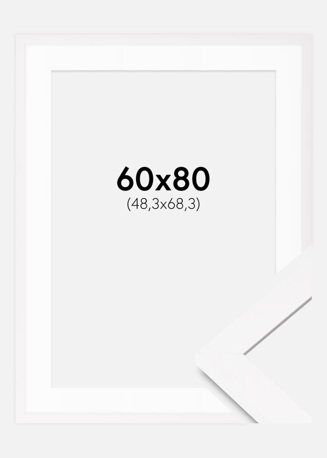 Cadre BGA Classic Blanc 60x80 cm - Passe-partout Blanc 49,3x69,3 cm