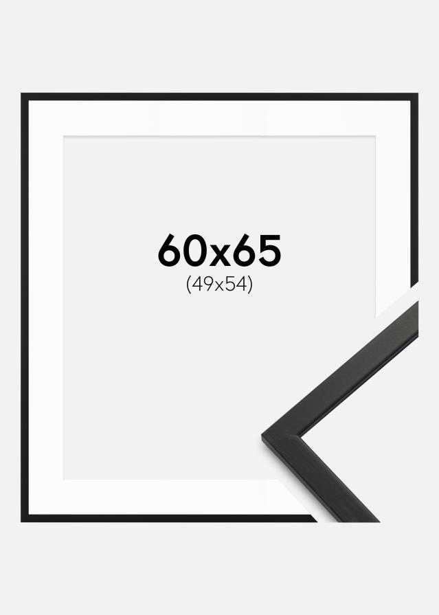 Cadre Edsbyn Noir 60x65 cm - Passe-partout Blanc 50x55 cm