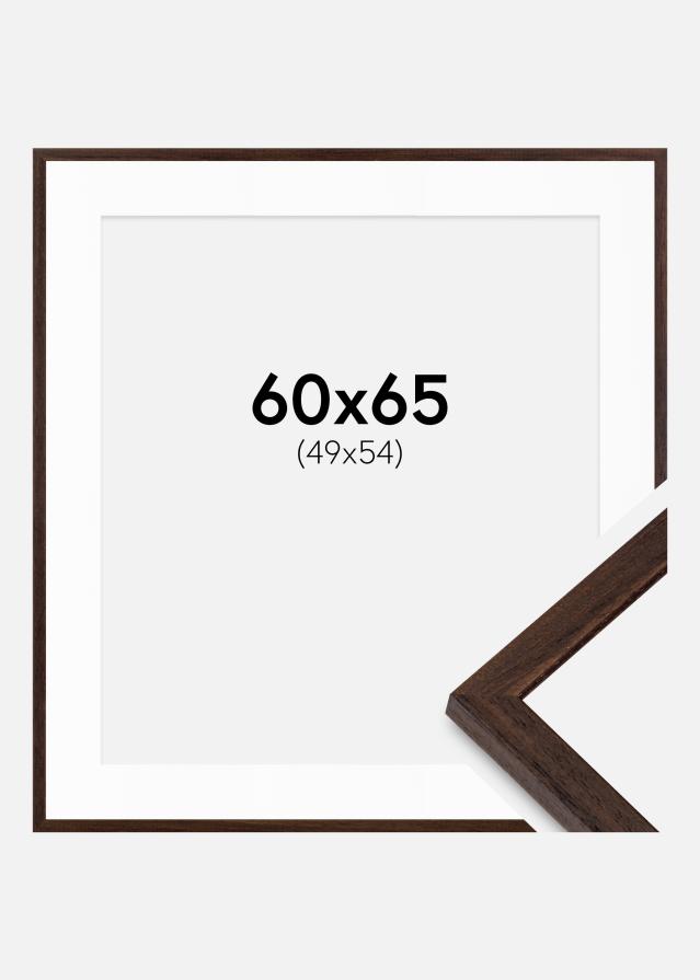 Cadre Edsbyn Noyer 60x65 cm - Passe-partout Blanc 50x55 cm