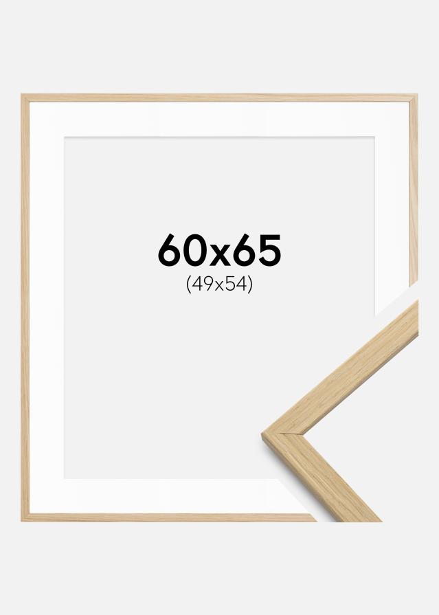 Cadre Edsbyn Chêne 60x65 cm - Passe-partout Blanc 50x55 cm