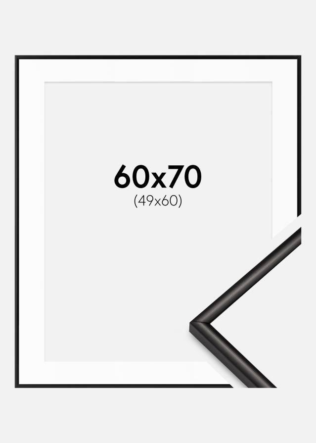Cadre Scandi Mat Noir 60x70 cm - Passe-partout Blanc 50x61 cm