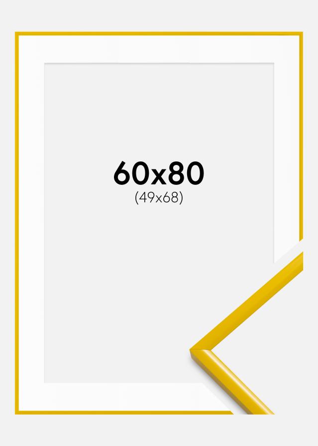 Cadre New Lifestyle Jaune 60x80 cm - Passe-partout Blanc 50x69 cm