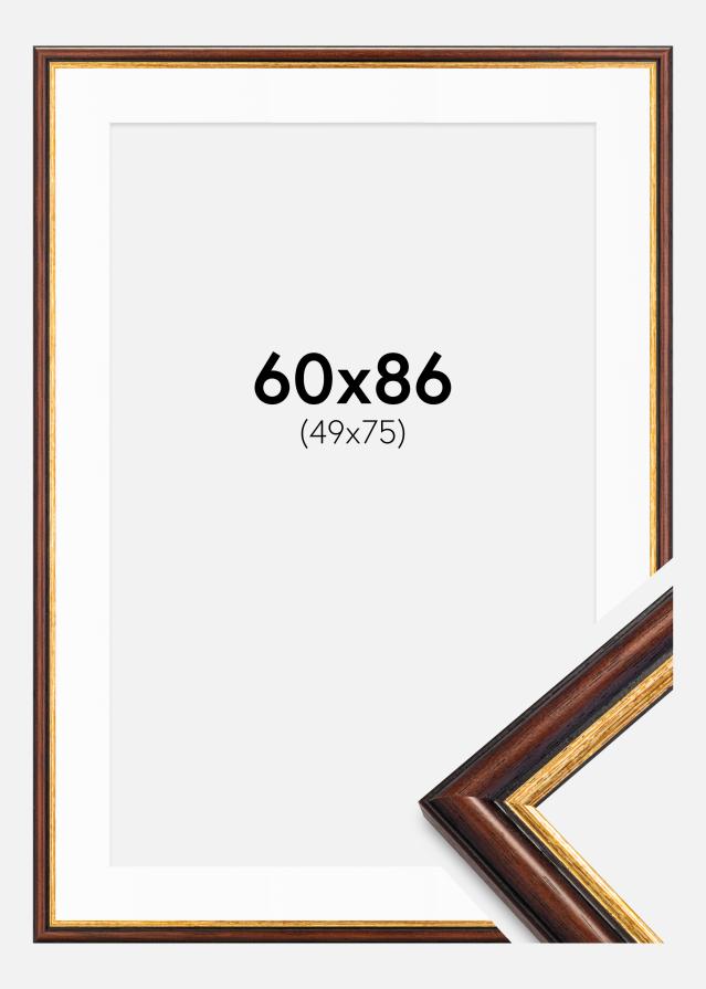 Cadre Siljan Marron 60x86 cm - Passe-partout Blanc 50x76 cm