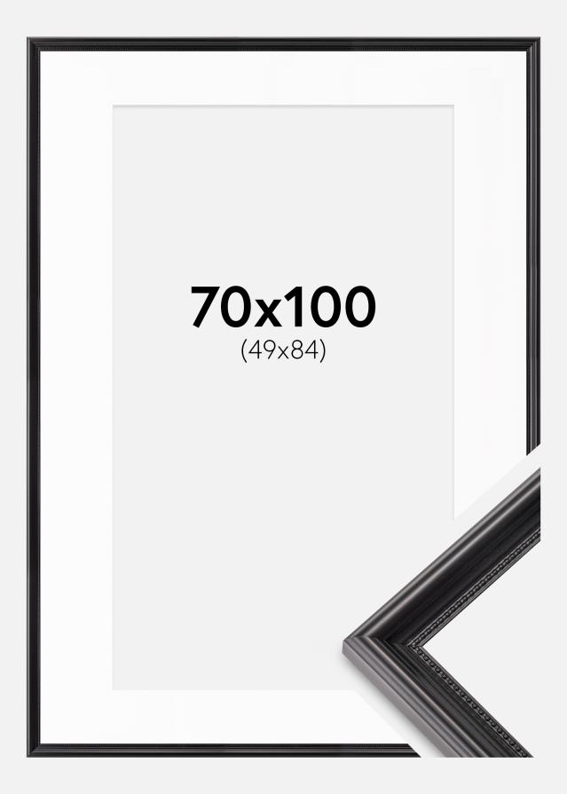 Cadre Gala Noir 70x100 cm - Passe-partout Blanc 50x85 cm