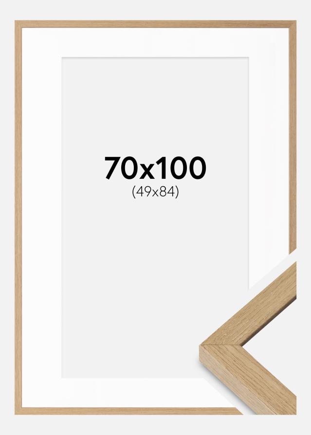 Cadre Hermes Chêne Naturel 70x100 cm - Passe-partout Blanc 50x85 cm