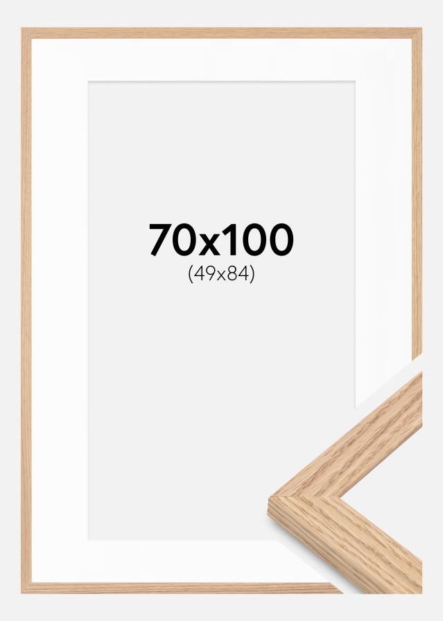 Cadre Tidlös Chêne Massif 70x100 cm - Passe-partout Blanc 50x85 cm