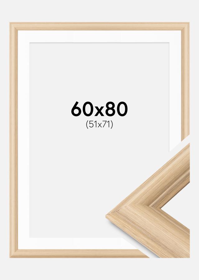 Cadre Västkusten Chêne 60x80 cm - Passe-partout Blanc 52x72 cm