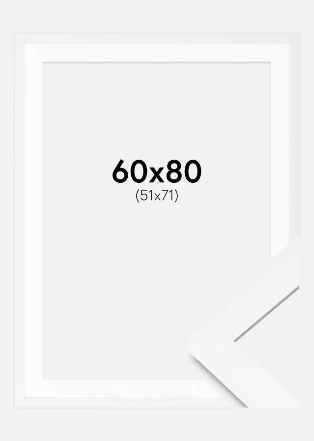 Cadre BGA Classic Blanc 60x80 cm - Passe-partout Blanc 52x72 cm