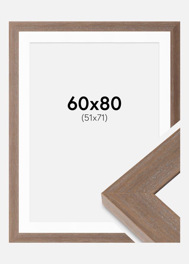 Cadre Juno Gris 60x80 cm - Passe-partout Blanc 52x72 cm