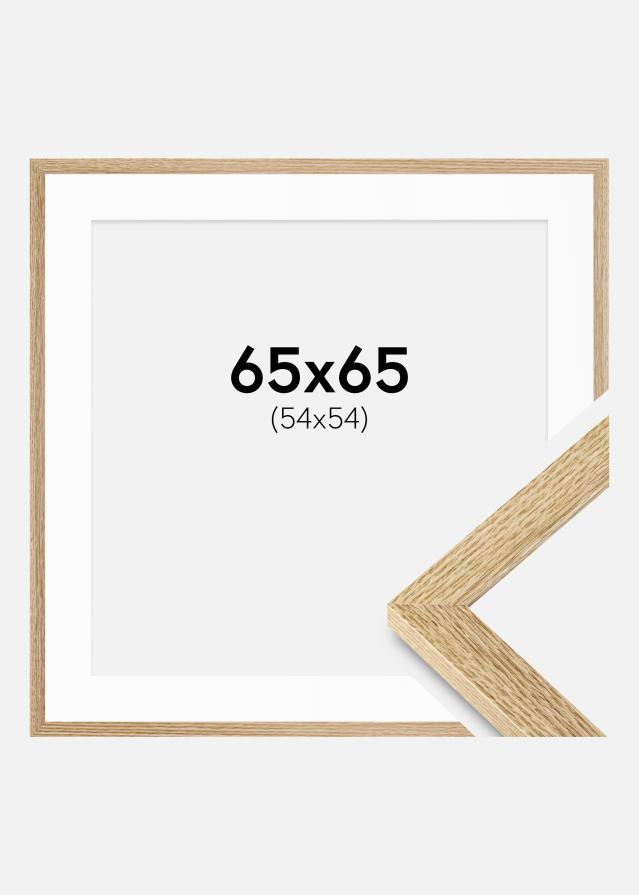 Cadre Selection Chêne 65x65 cm - Passe-partout Blanc 55x55 cm