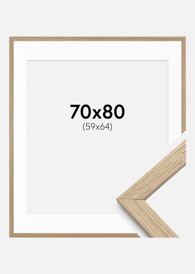 Cadre Stilren Chêne 70x80 cm - Passe-partout Blanc 60x65 cm