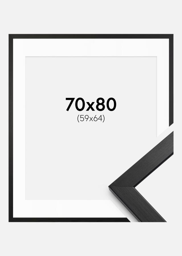 Cadre Stilren Noir 70x80 cm - Passe-partout Blanc 60x65 cm
