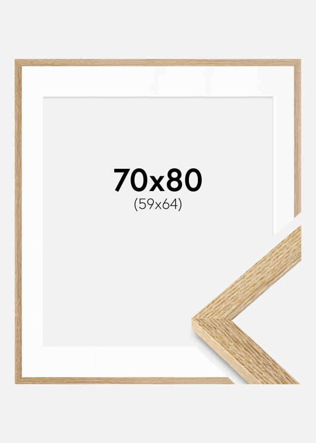 Cadre Selection Chêne 70x80 cm - Passe-partout Blanc 60x65 cm