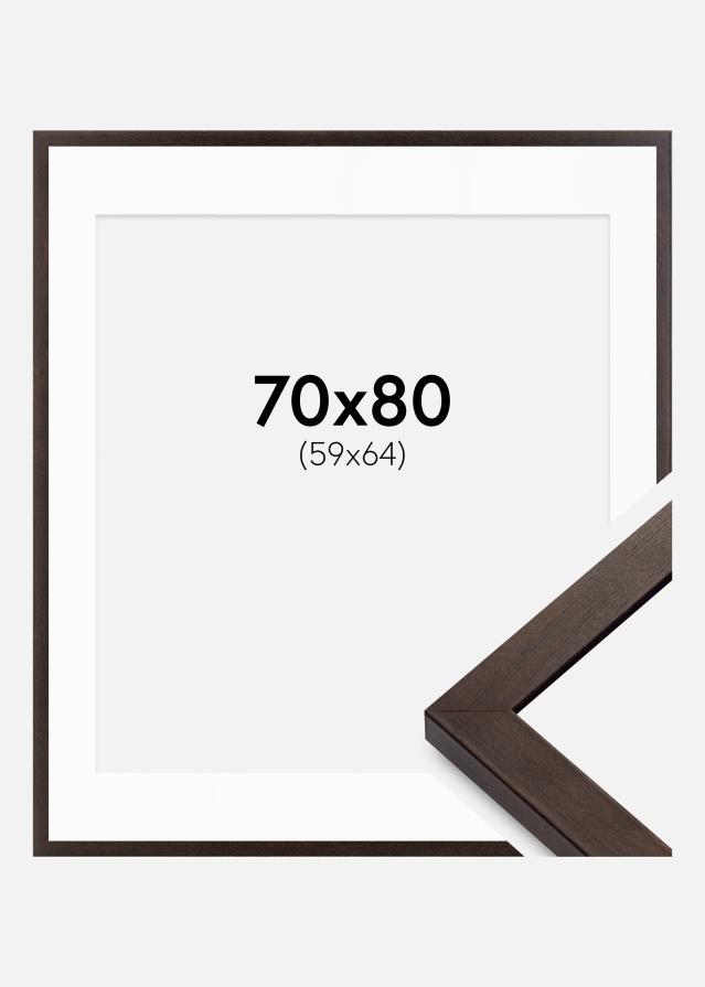 Cadre Selection Noyer 70x80 cm - Passe-partout Blanc 60x65 cm
