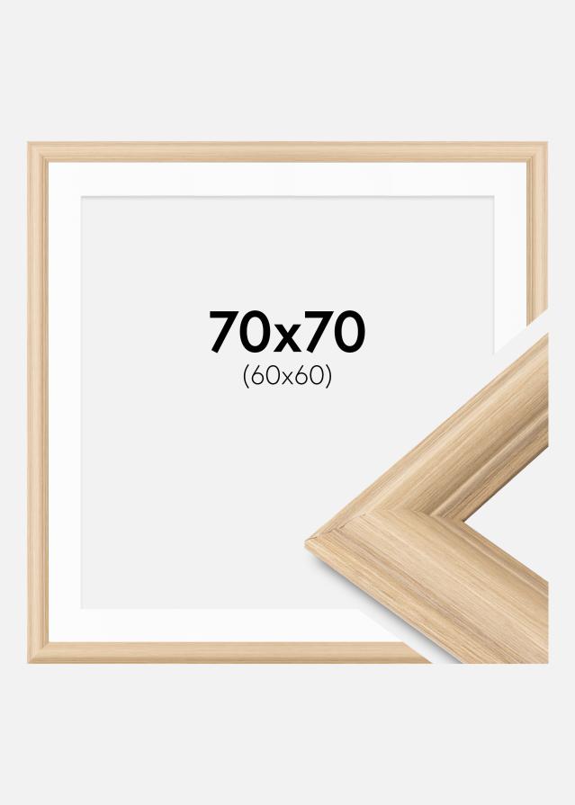 Cadre Västkusten Chêne 70x70 cm - Passe-partout Blanc 61x61 cm