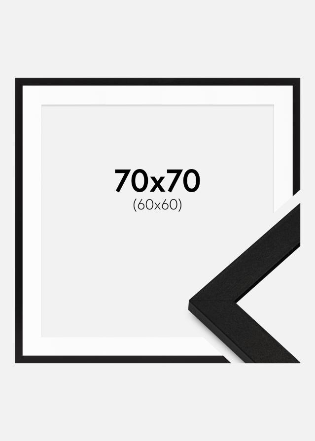 Cadre BGA Classic Noir 70x70 cm - Passe-partout Blanc 61x61 cm