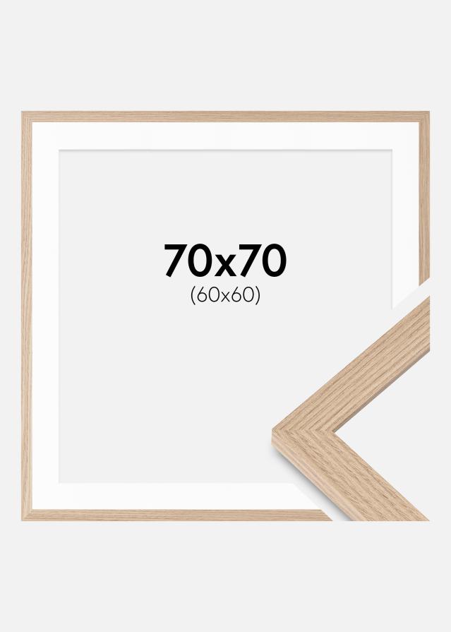 Cadre BGA Classic Chêne 70x70 cm - Passe-partout Blanc 61x61 cm