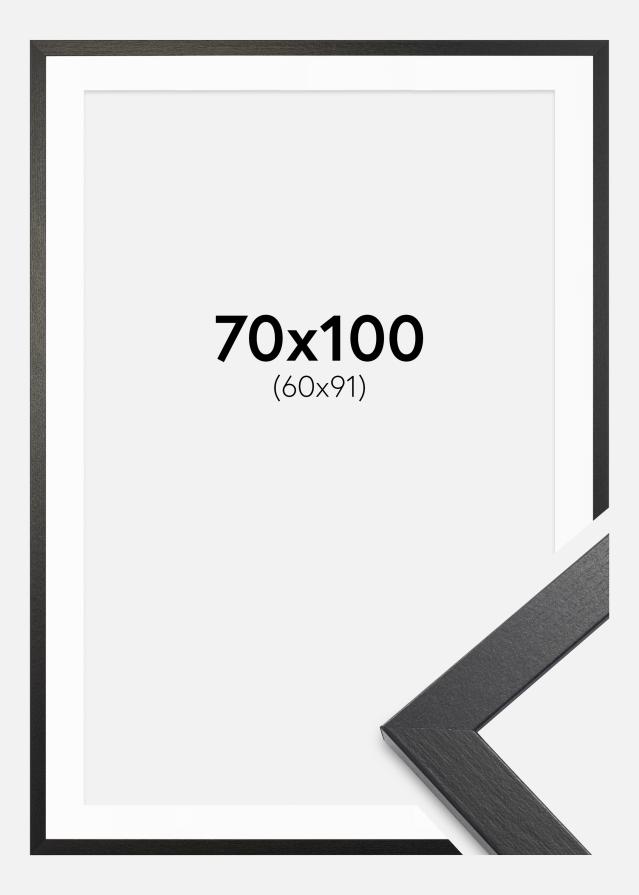 Cadre Stilren Chêne Noir 70x100 cm - Passe-partout Blanc 61x92 cm