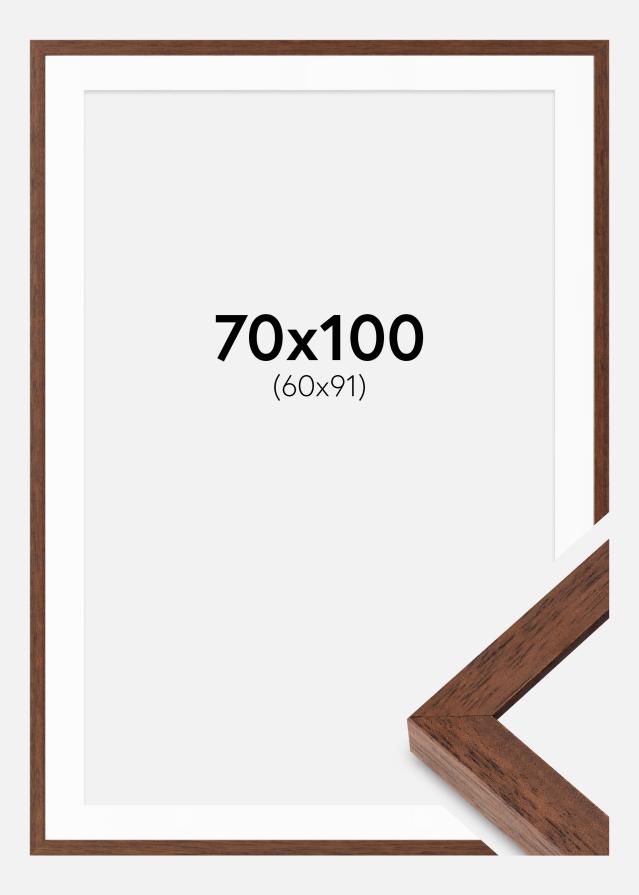 Cadre Hermes Teak 70x100 cm - Passe-partout Blanc 61x92 cm