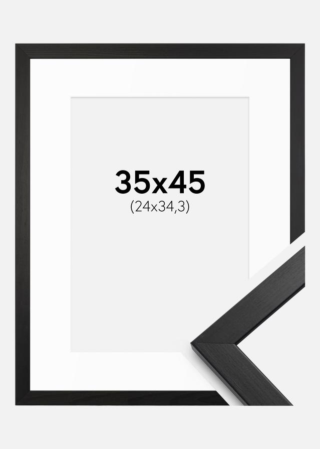Cadre Stilren Noir 35x45 cm - Passe-partout Blanc B4 250x353 mm