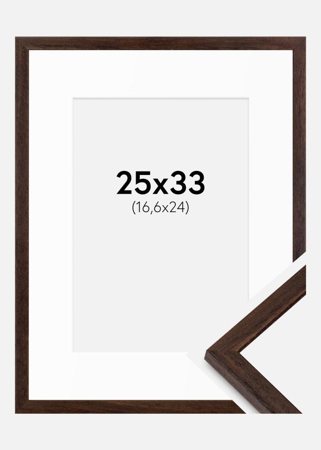 Cadre Edsbyn Noyer 25x33 cm - Passe-partout Blanc B5 176x250 mm
