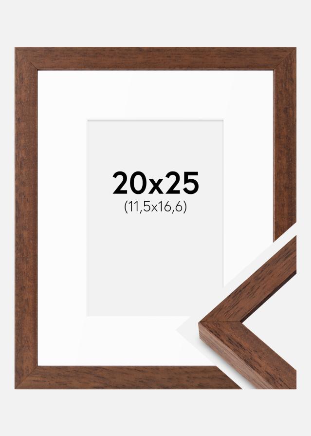 Cadre Hermes Teak 20x25 cm - Passe-partout Blanc B6 125x176 mm