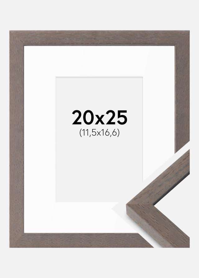 Cadre Hermes Gris 20x25 cm - Passe-partout Blanc B6 125x176 mm