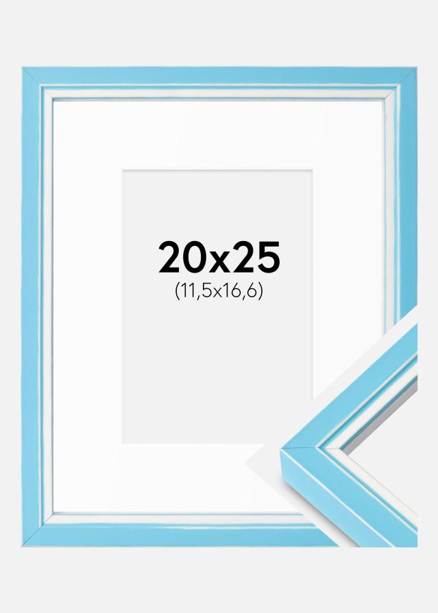 Cadre Diana bleu clair 20x25 cm - Passe-partout blanc B6 125x176 mm