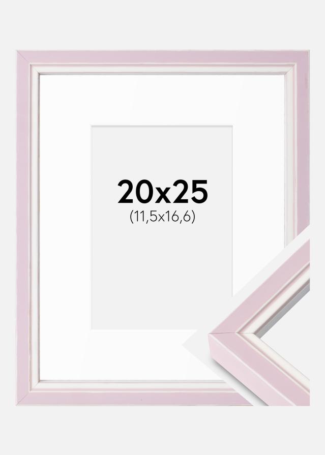 Cadre Diana Rose 20x25 cm - Passe-partout Blanc B6 125x176 mm