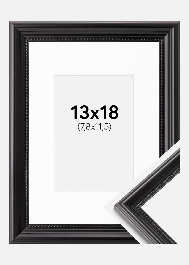 Cadre Gala Noir 13x18 cm - Passe-partout Blanc B7 88x125 mm
