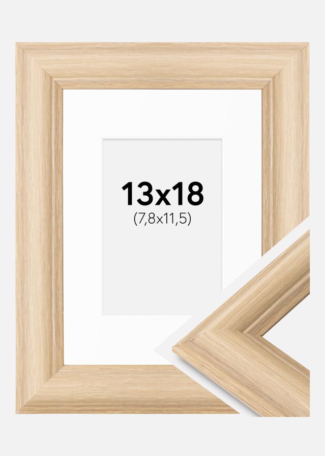 Cadre Västkusten Chêne 13x18 cm - Passe-partout Blanc B7 88x125 mm