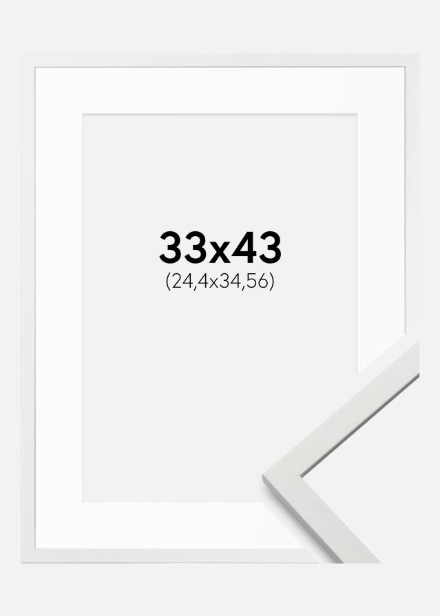 Cadre Edsbyn Blanc 33x43 cm - Passe-partout Blanc 10x14 inches