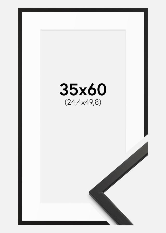 Cadre Edsbyn Noir 35x60 cm - Passe-partout Blanc 10x20 inches