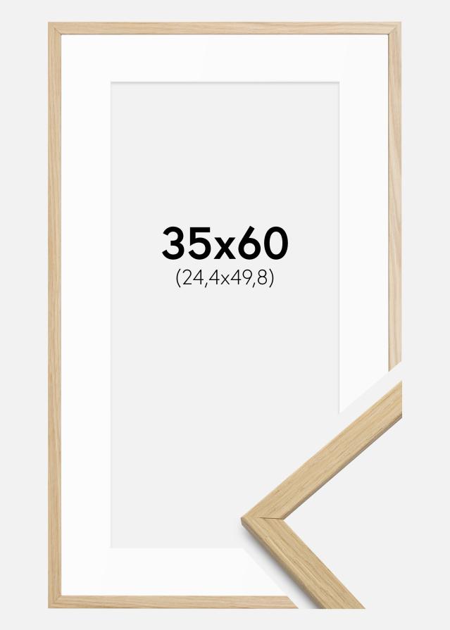 Cadre Edsbyn Chêne 35x60 cm - Passe-partout Blanc 10x20 inches