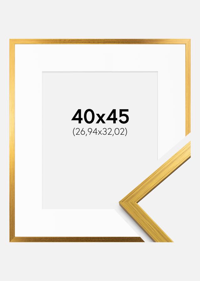 Cadre Edsbyn Or 40x45 cm - Passe-partout Blanc 11x13 inches