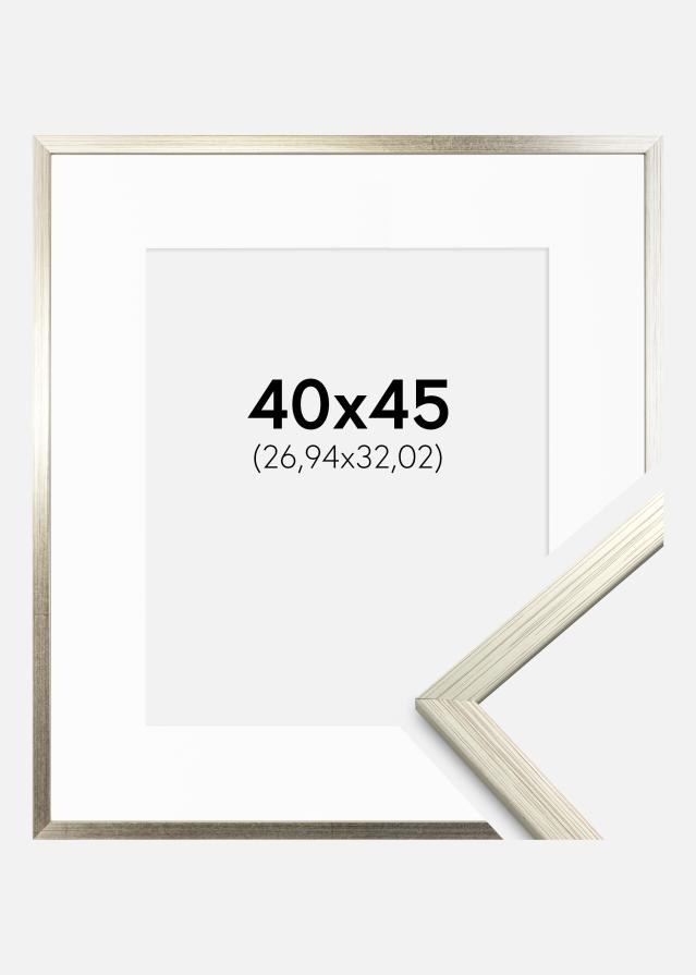 Cadre Edsbyn Argent 40x45 cm - Passe-partout Blanc 11x13 inches
