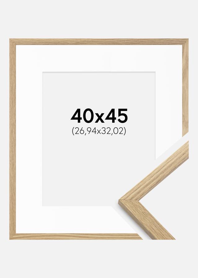 Cadre Trendy Chêne 40x45 cm - Passe-partout Blanc 11x13 inches