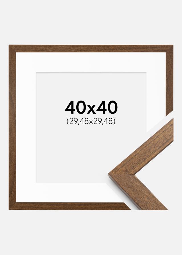 Cadre Stilren chaud Marron 40x40 cm - Passe-partout Blanc 12x12 inches