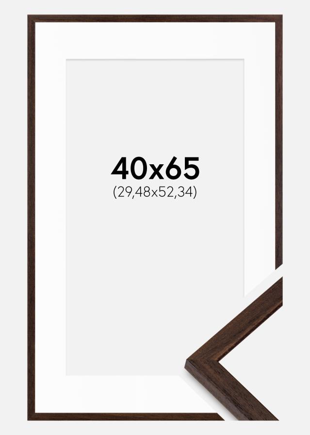 Cadre Edsbyn Noyer 40x65 cm - Passe-partout Blanc 12x21 inches