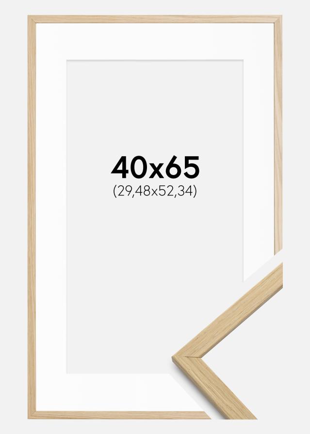 Cadre Edsbyn Chêne 40x65 cm - Passe-partout Blanc 12x21 inches