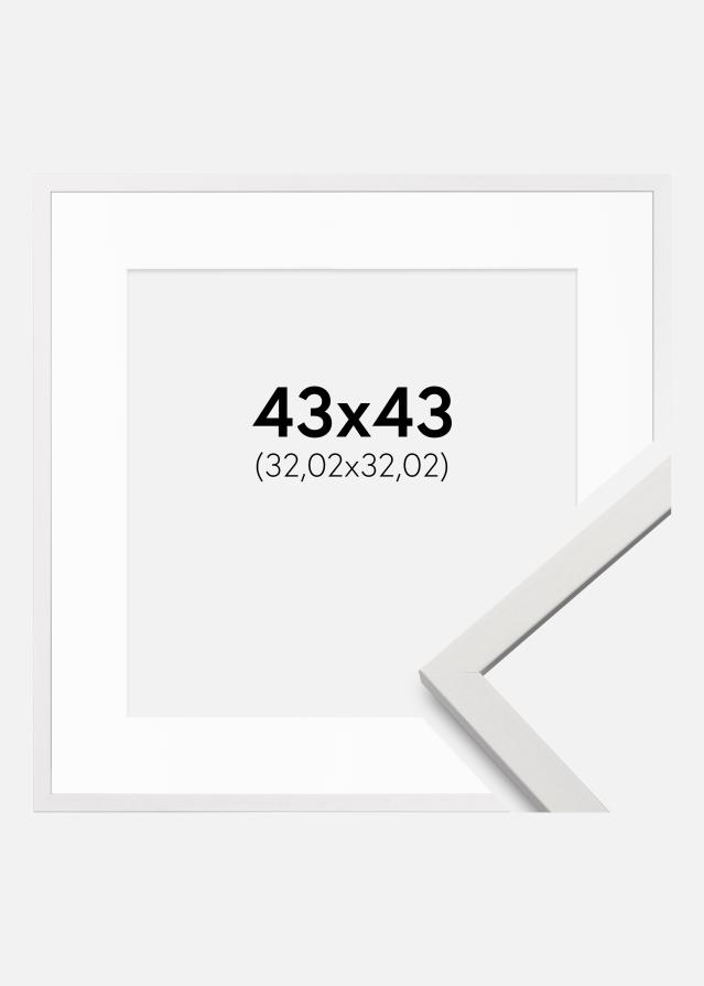 Cadre Edsbyn Blanc 43x43 cm - Passe-partout Blanc 13x13 inches