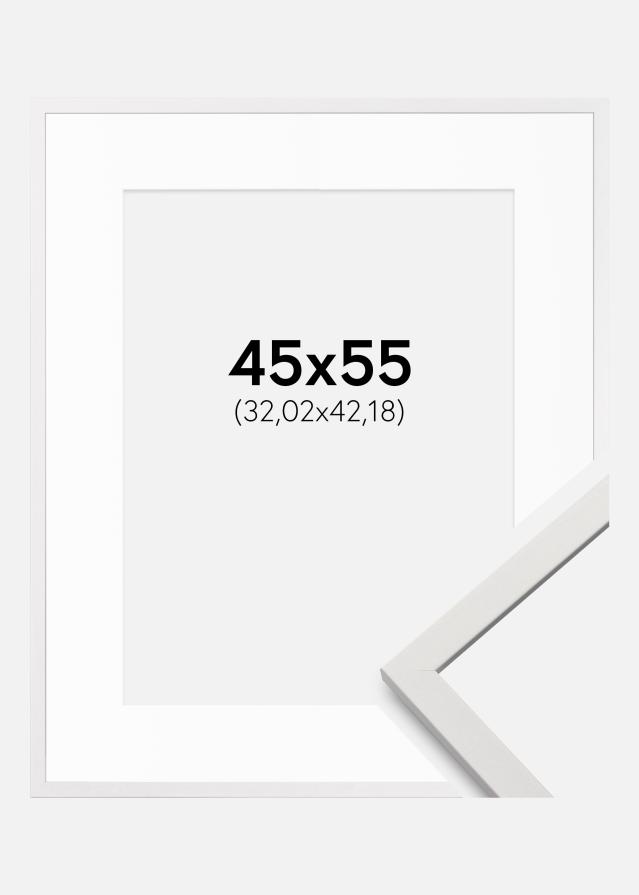 Cadre Edsbyn Blanc 45x55 cm - Passe-partout Blanc 13x17 inches