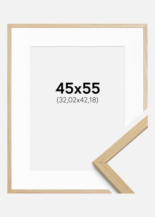 Cadre Edsbyn Chêne 45x55 cm - Passe-partout Blanc 13x17 inches