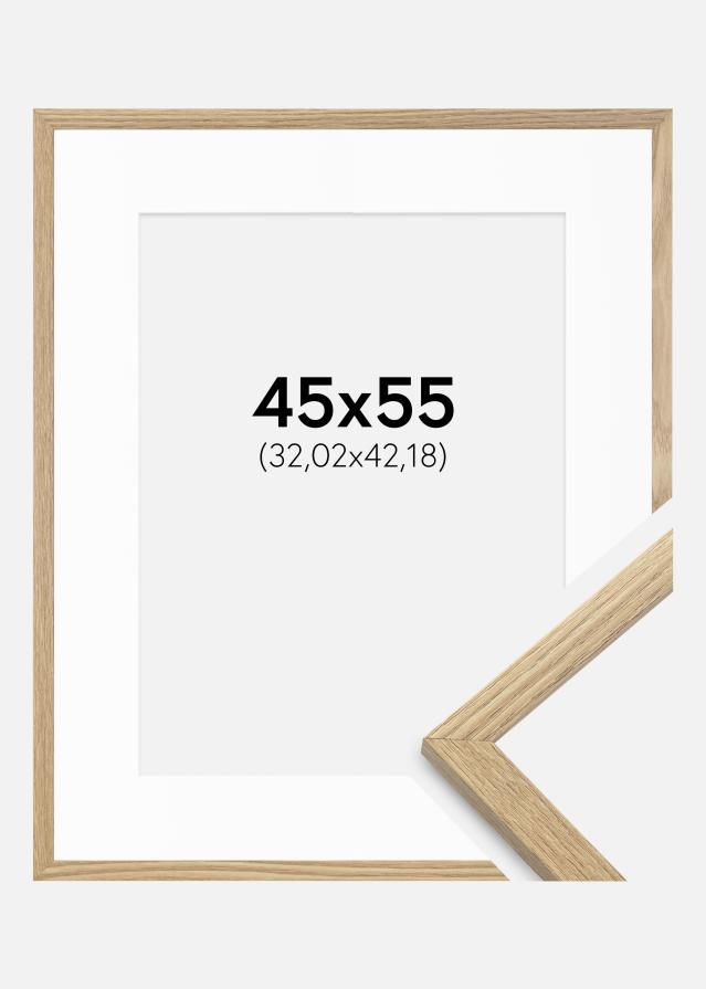 Cadre Trendy Chêne 45x55 cm - Passe-partout Blanc 13x17 inches