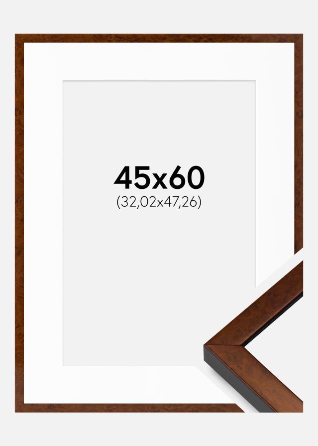 Cadre Ares Noyer 45x60 cm - Passe-partout Blanc 13x19 inches